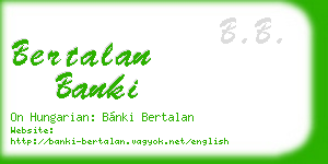 bertalan banki business card