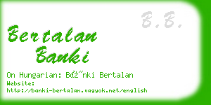 bertalan banki business card